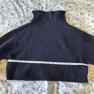 Aritzia Cropped Navy Wool Sweater
